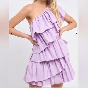 Endless Rose one shoulder dress, Lilac, size small. Brand new with tags!